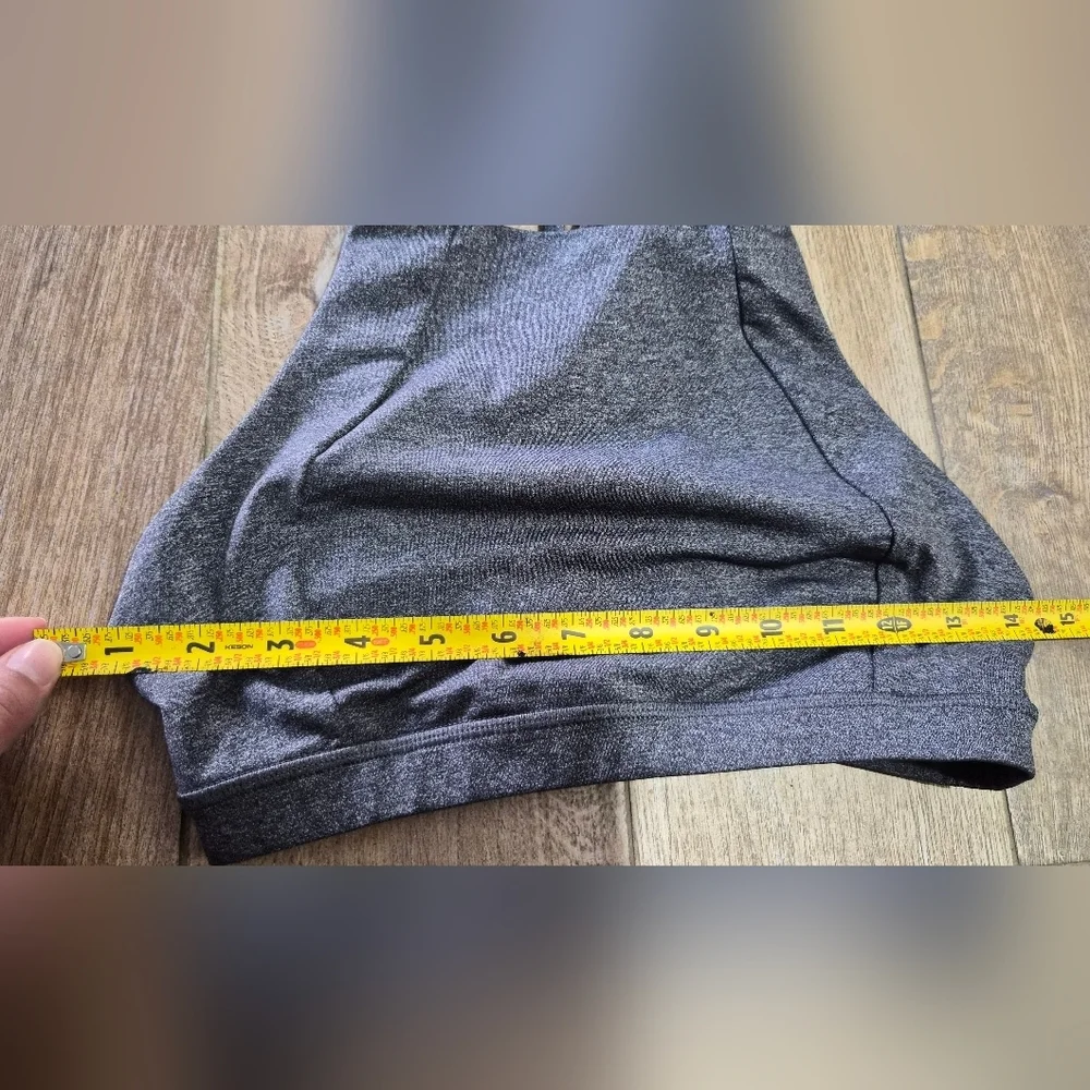 Lululemon Free To Be Serene High Neck Heathered Black Sport Bra Size 6